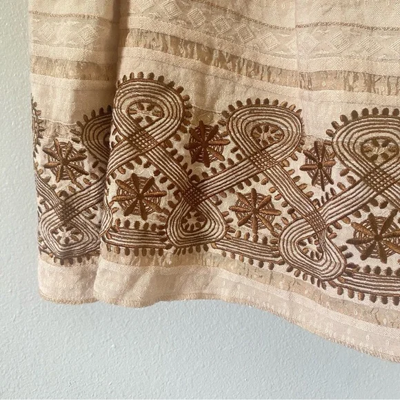 Oscar de la Renta women’s brown and beige a-line skirt size 16 boho fairy - Picture 6 of 9